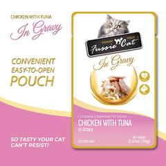 Fussie Cat en service dans une assiette illustrant appétence et hydratation