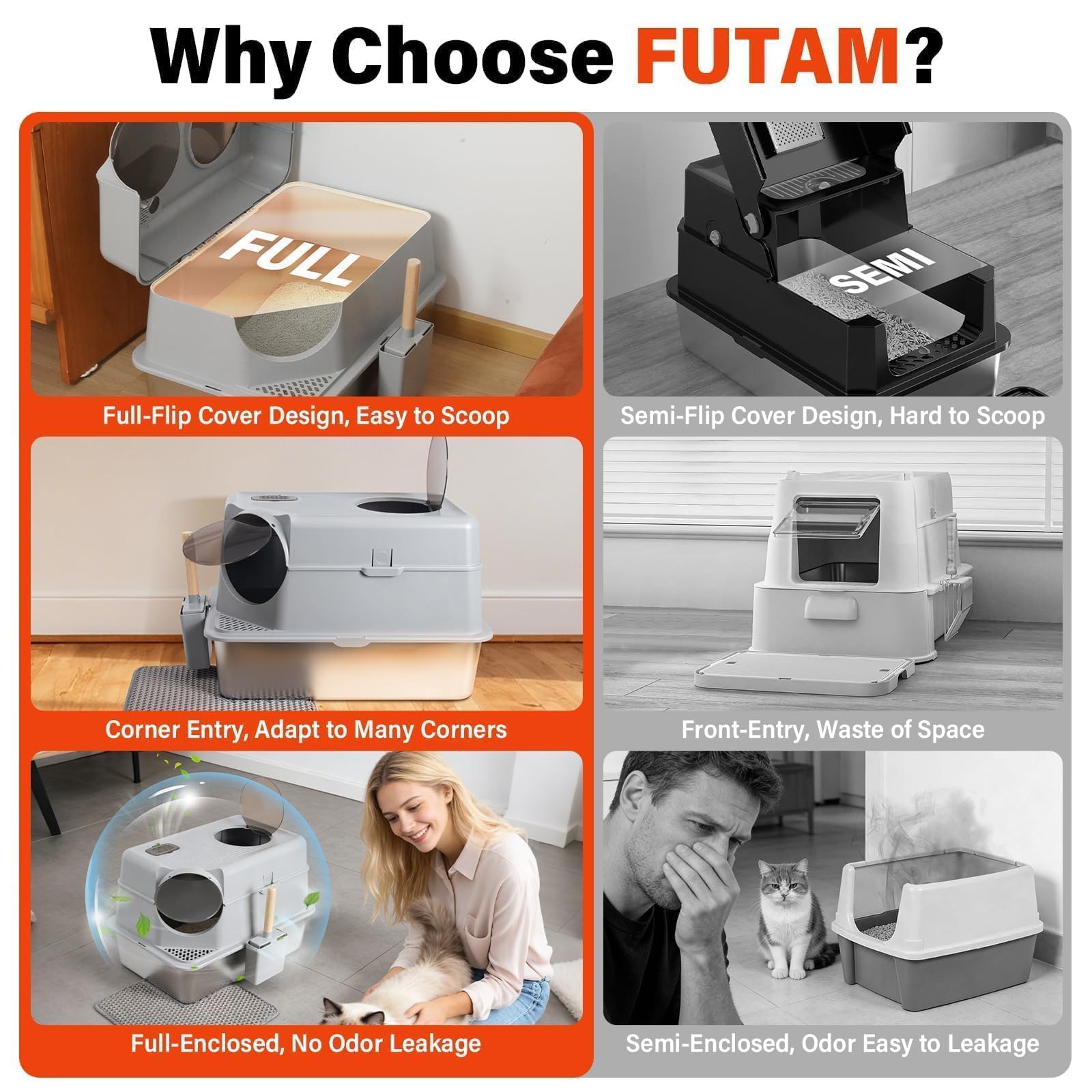 FUTAM compartiment déodorant avec sachet charbon actif pour neutraliser odeurs