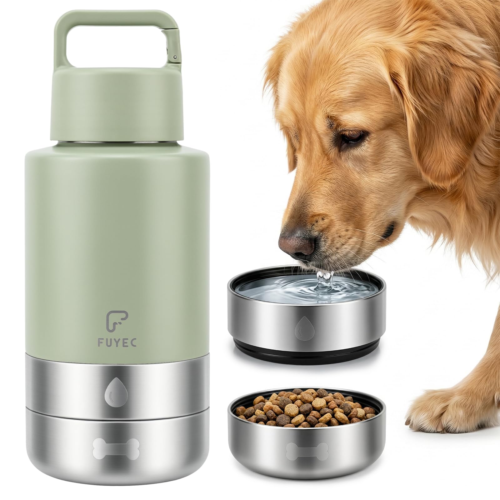 FUYEC gourde 32oz vue avant montrant capacité et design pratique