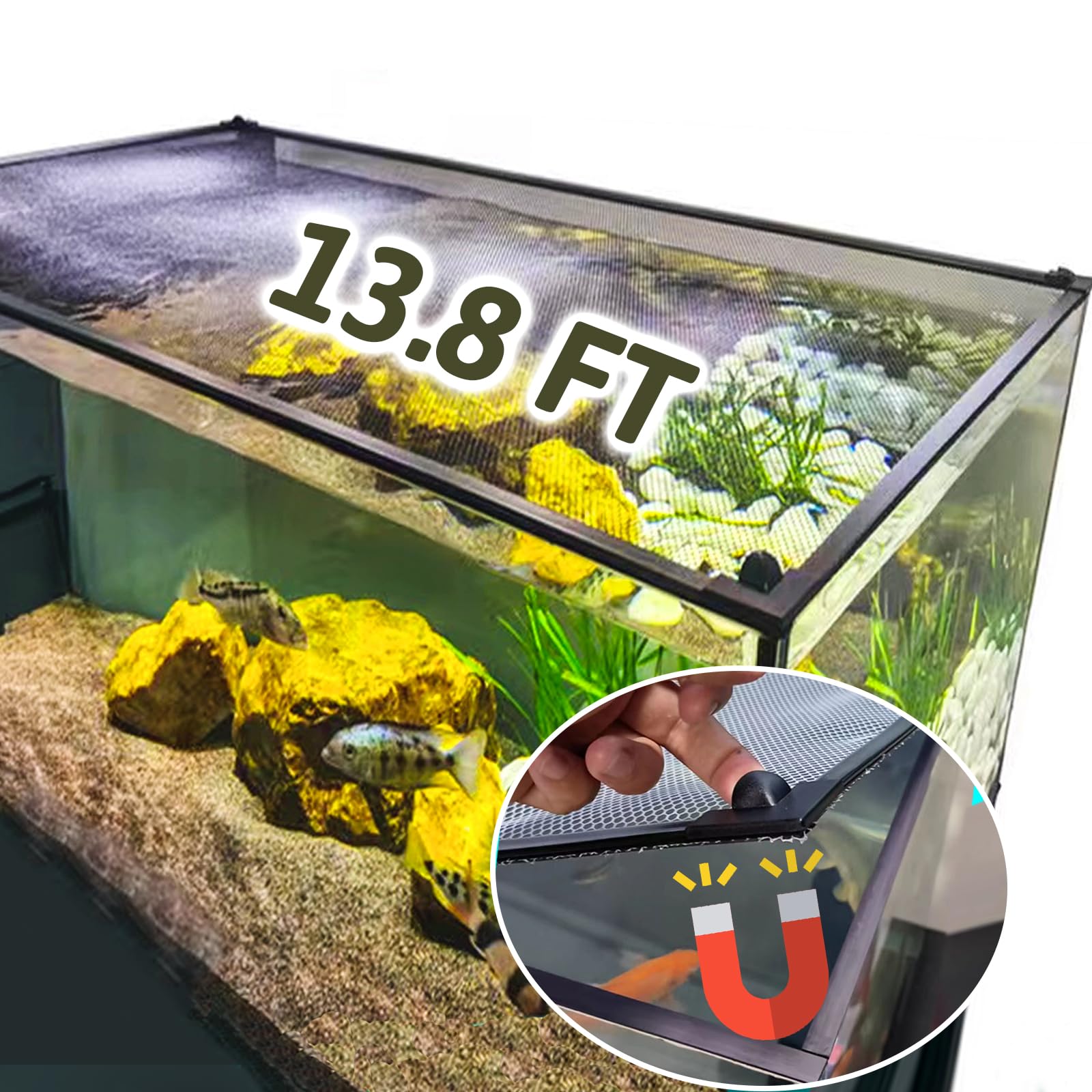 FUYITE couvercle aquarium avant montrant protection et accès facile