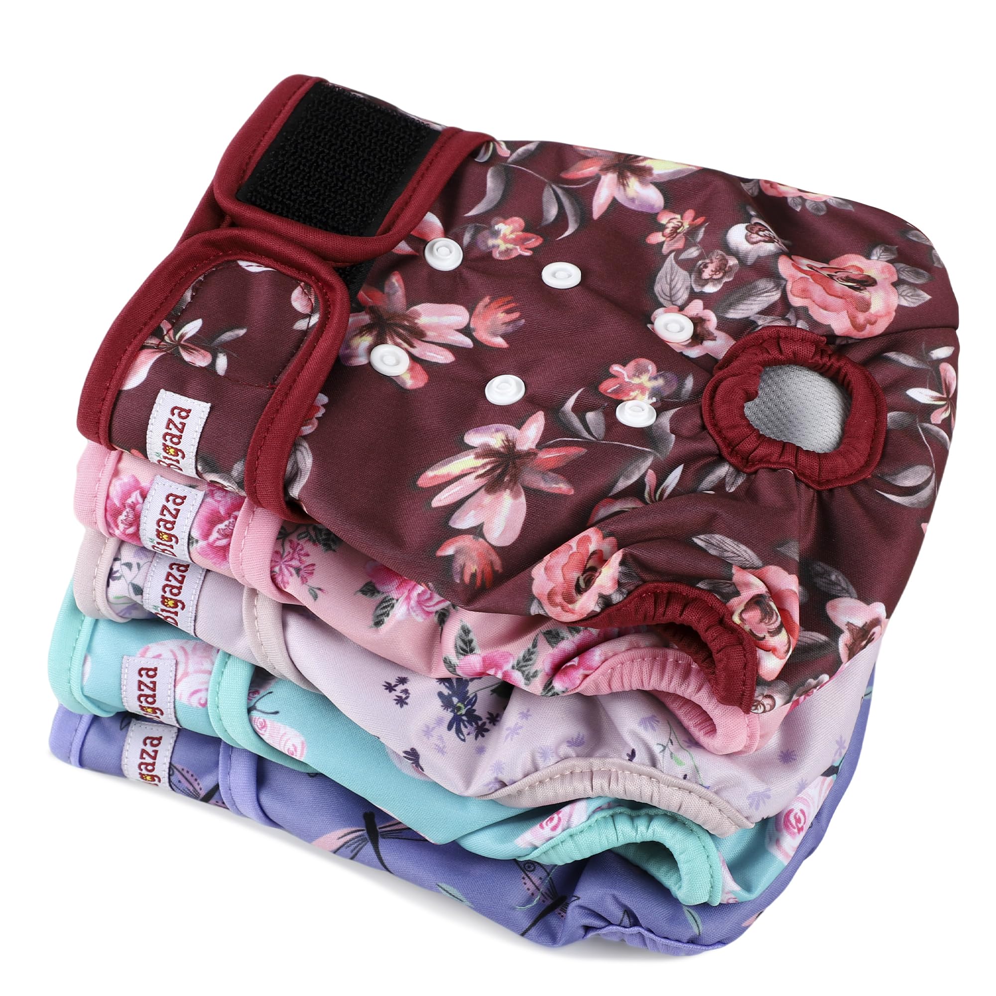 Fuz Bigaza face avant du pack de 5 montrant motif papillons et dragonflies pour hygiène