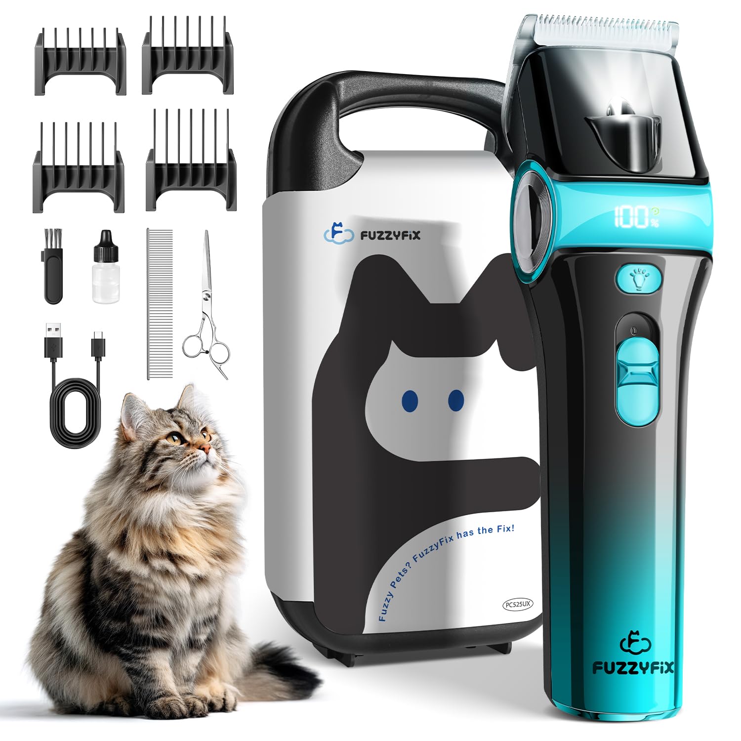 FuzzyFix chat après toilettage pelage net et apaisé