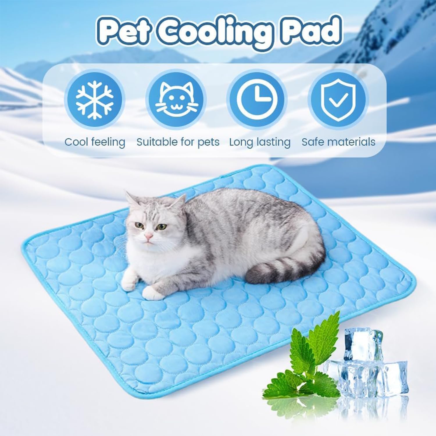 FVELPLT tapis posé sur canapé offrant confort rafraîchissant au chat