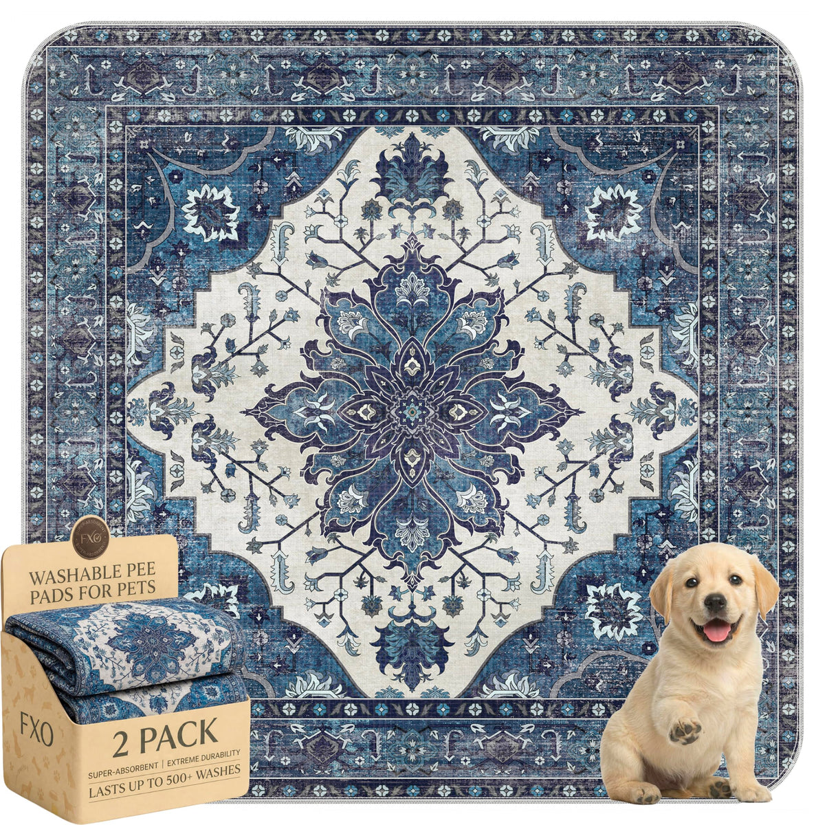 FXO tapis face avant Dark Navy Floral, motif élégant et protection pratique
