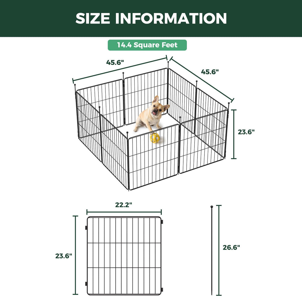FXW comparaison taille montrant un chiot près du parc pour échelle