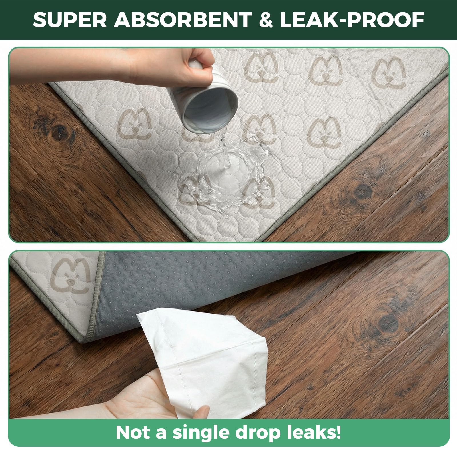 FXW tapis installé dans un enclos pour chien, maintien antidérapant et nettoyage facilité