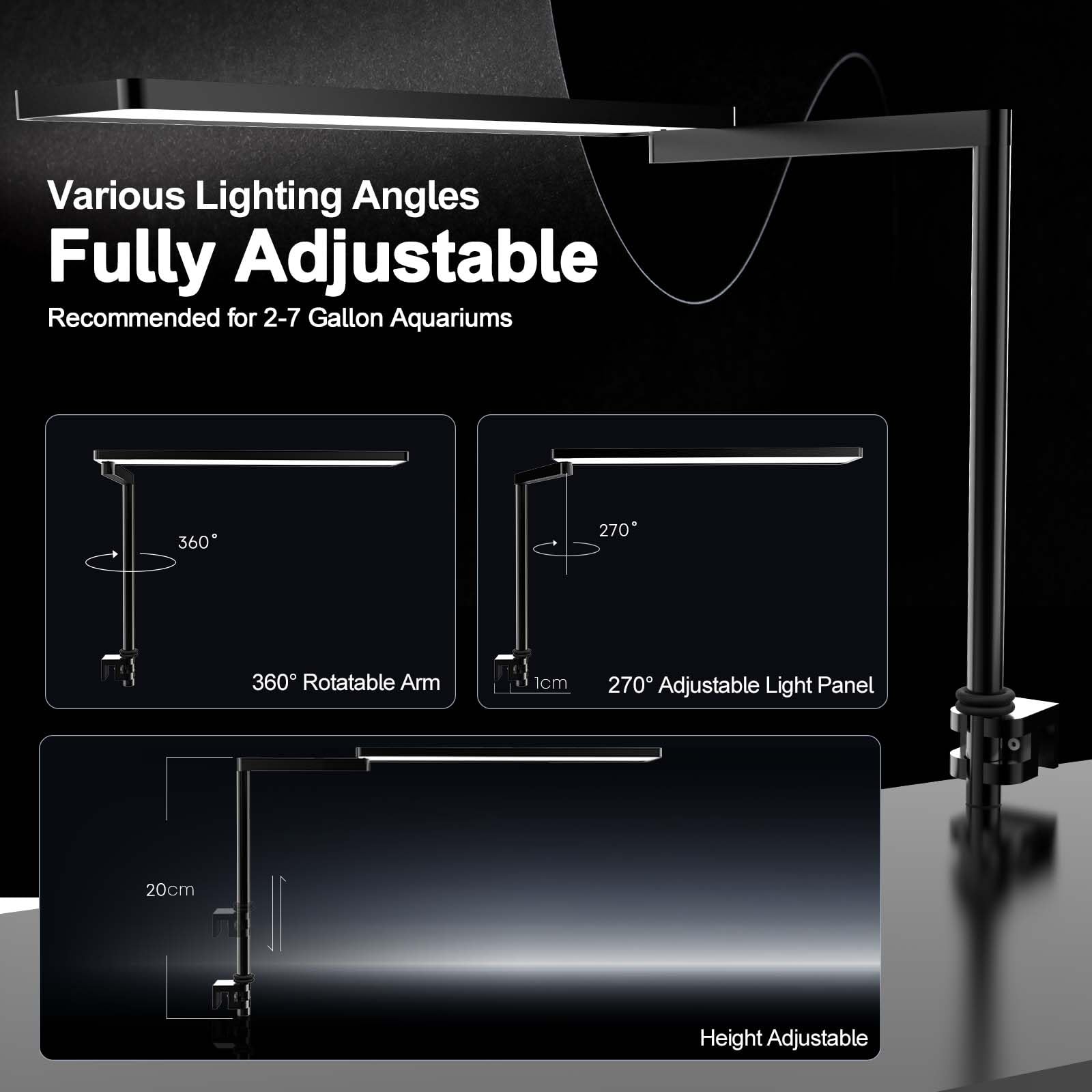 FZONE installation sur nano aquarium montrant l'ajustement pour verre ≤ 8 mm