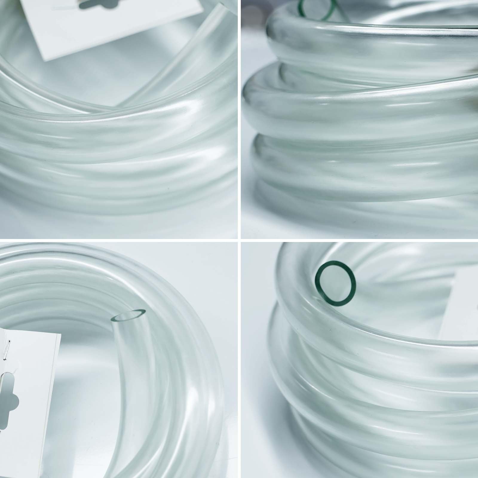 FZONE tuyau gros plan matière PVC transparent, texture lisse pour flux sans obstruction