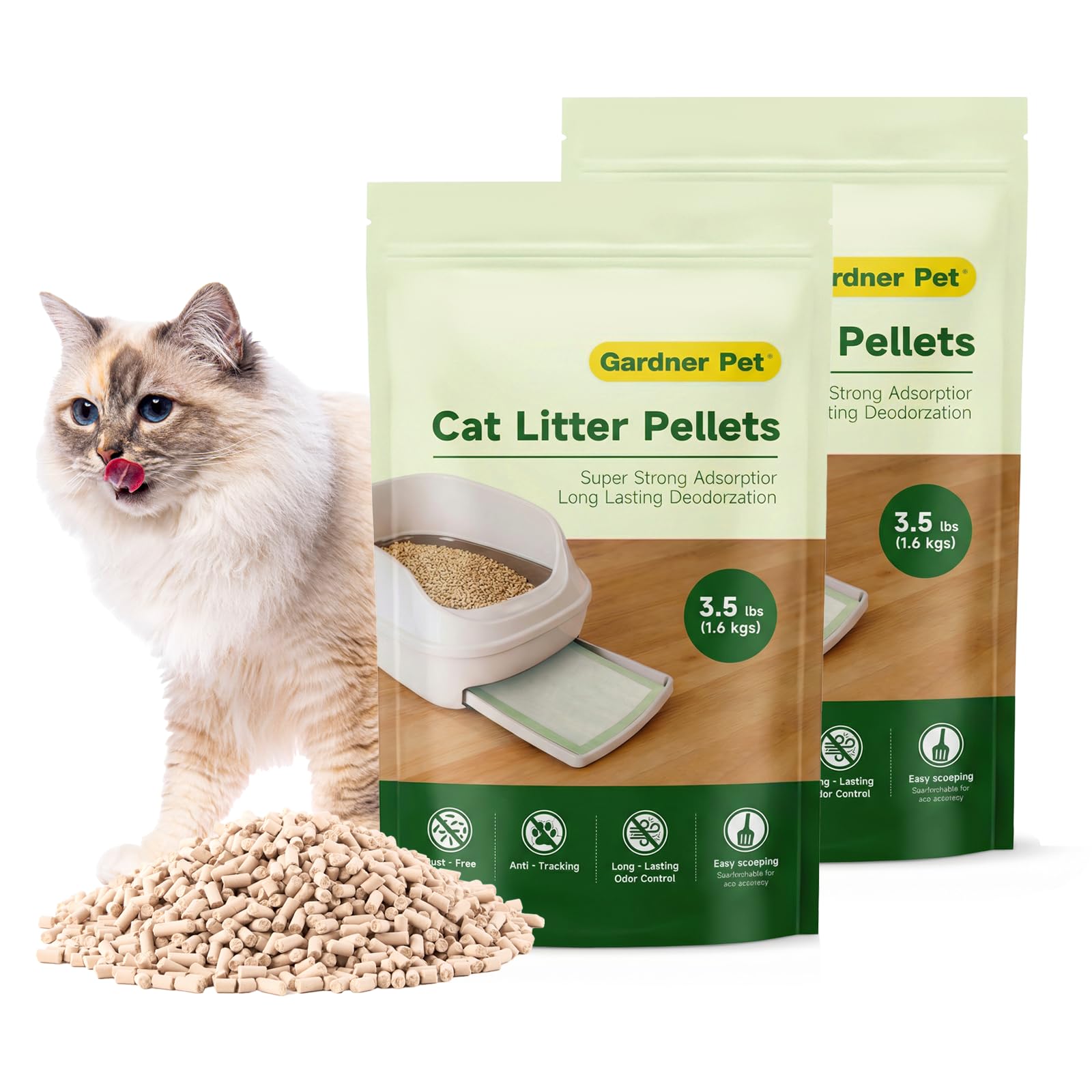 Gardner Pet emballage avant montrant le lot 7 lbs et bénéfice économie