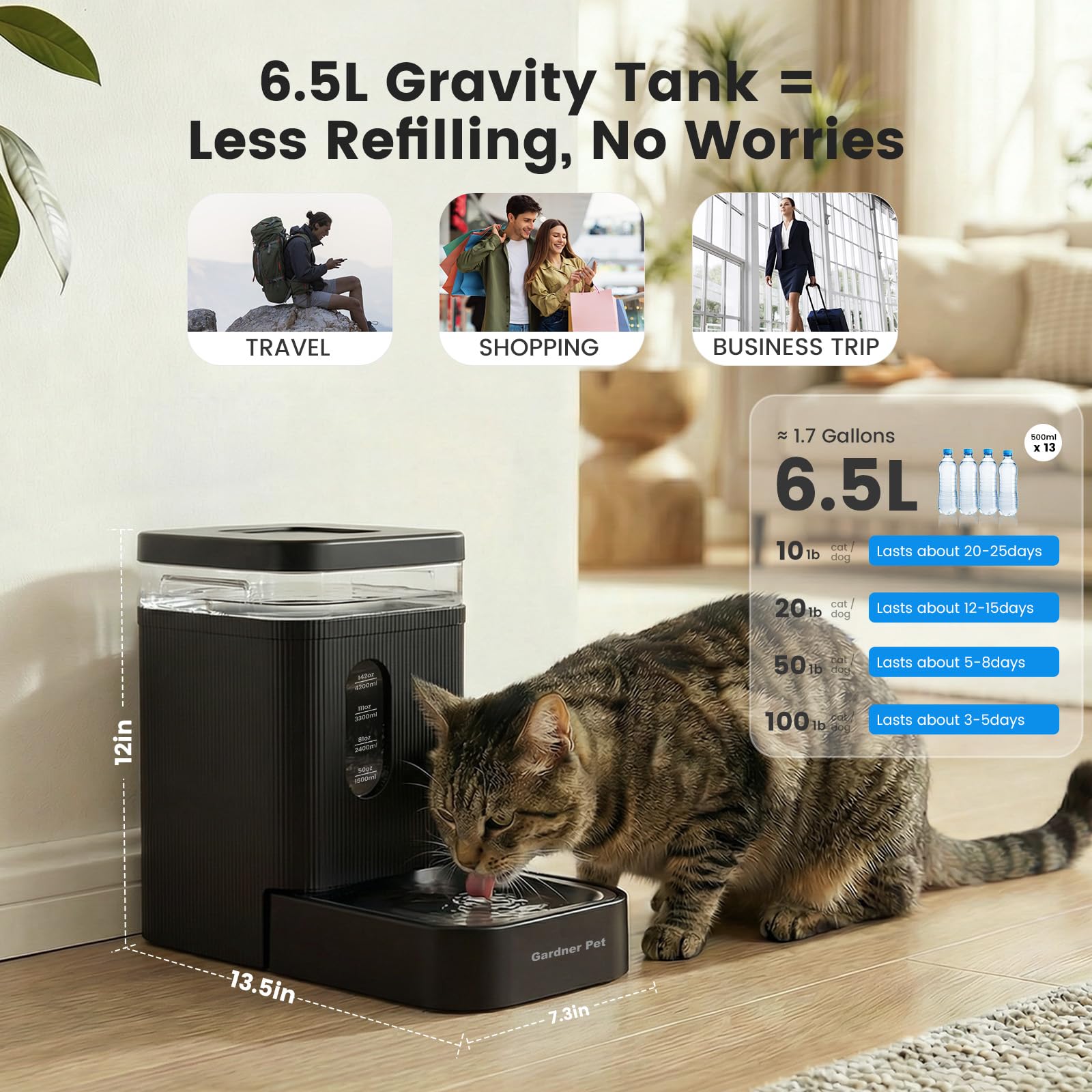 Gardner Pet gros plan du bol en acier inox 304 facile à nettoyer