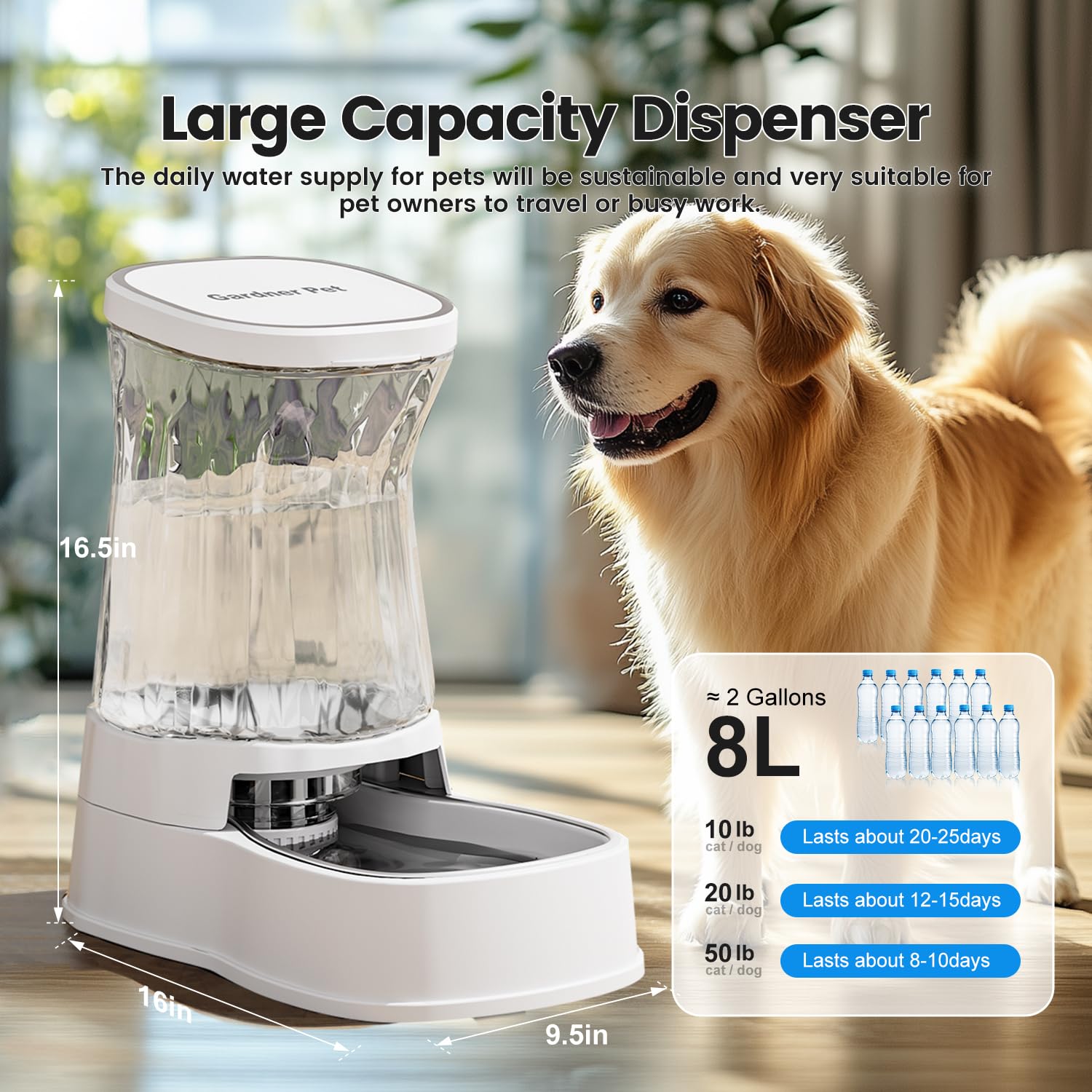 Gardner Pet gros plan cuvette inox durable et facile à nettoyer