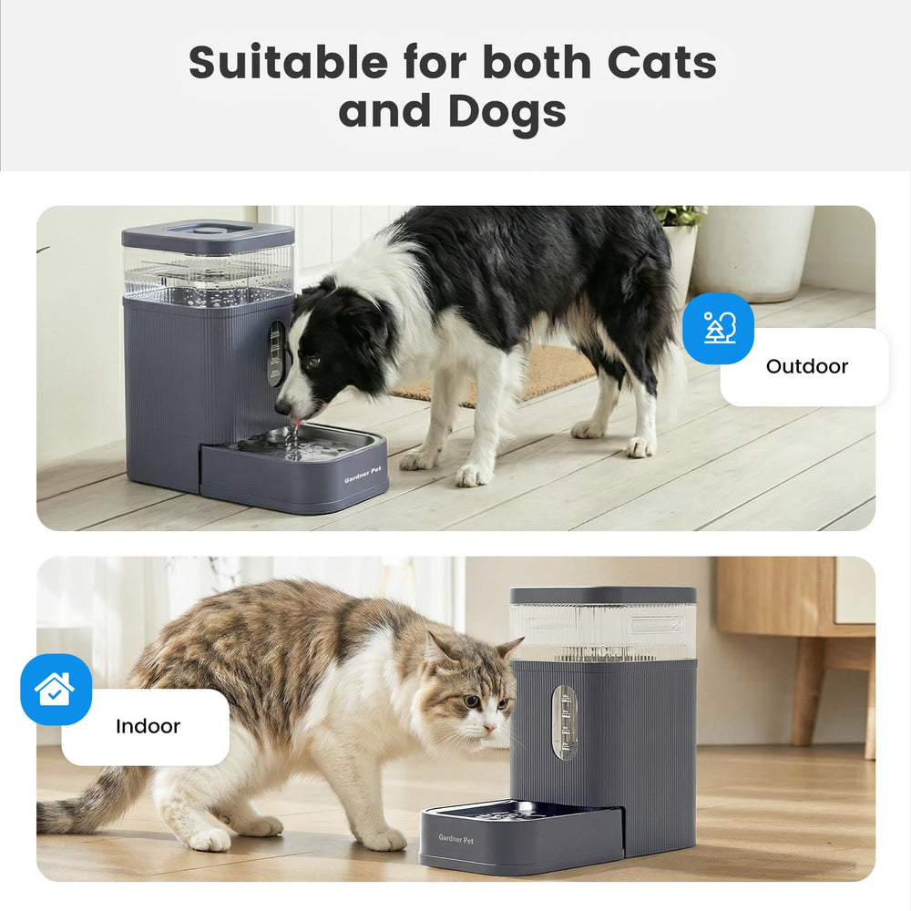 Gardner Pet comparaison d'échelle montrant capacité 8,5 L pratique