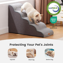 Gardner Pet escalier en usage sur canapé aidant un petit chien à monter