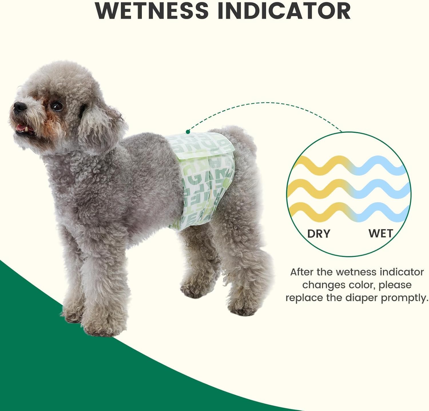 Gardner Pet velcro ajustable maintient la couche sans arracher le pelage