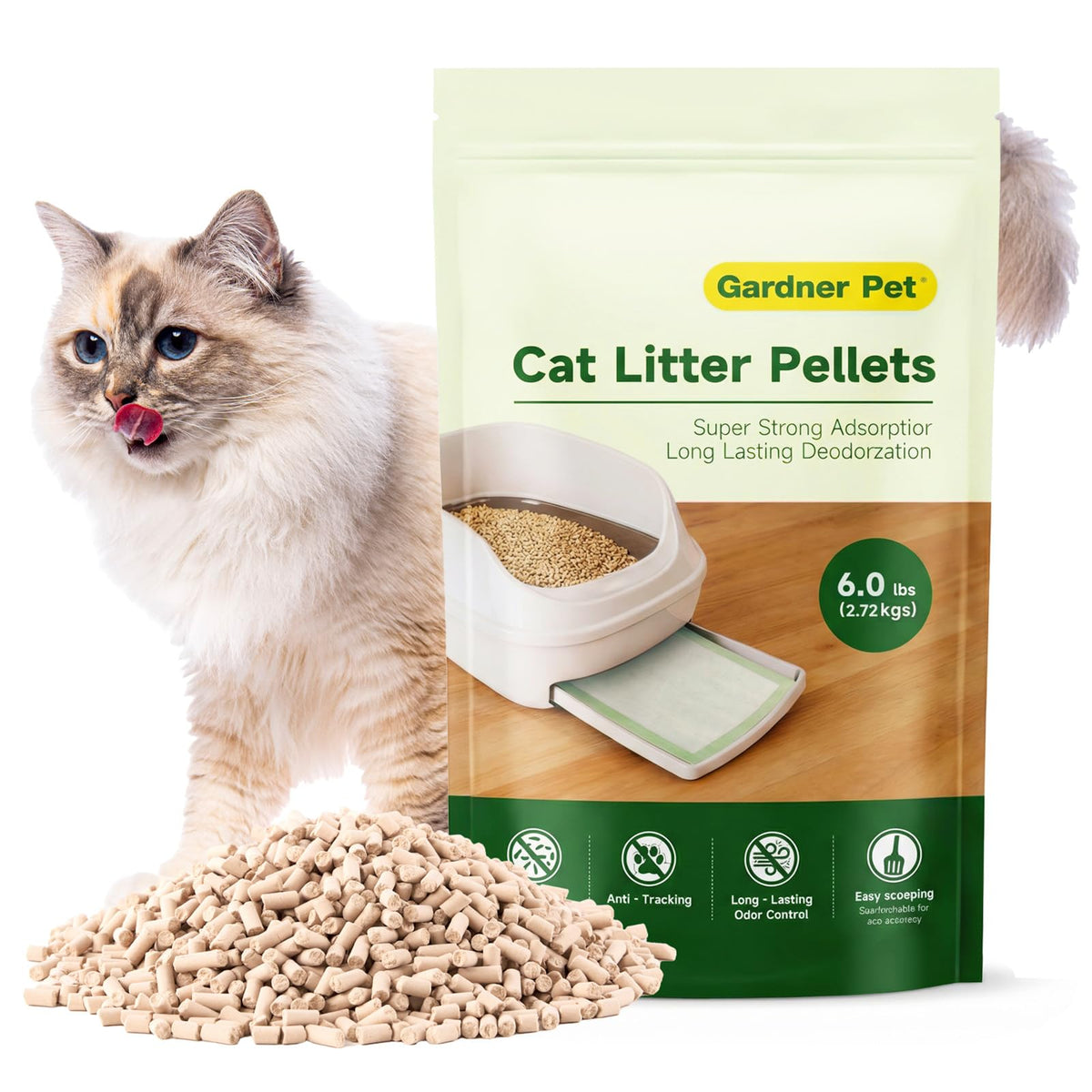 Gardner Pet emballage 6 lb montrant sac compact pratique pour rangement