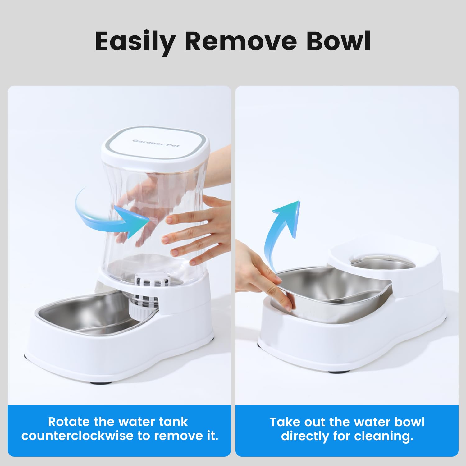 Gardner Pet chat utilisant le distributeur pour boire proprement