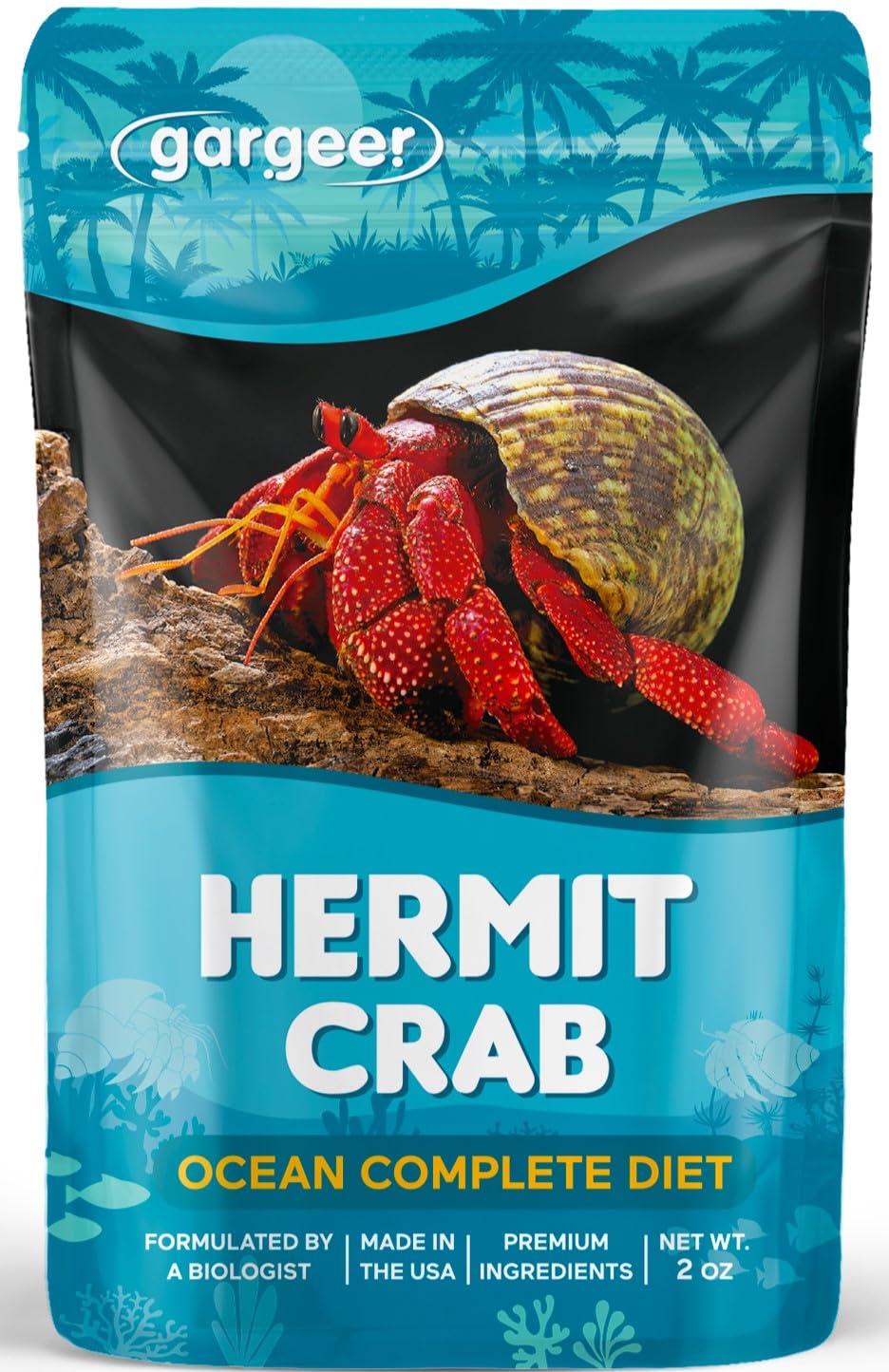 Gargeer emballage avant Ocean Blend montrant format 2oz et avantages