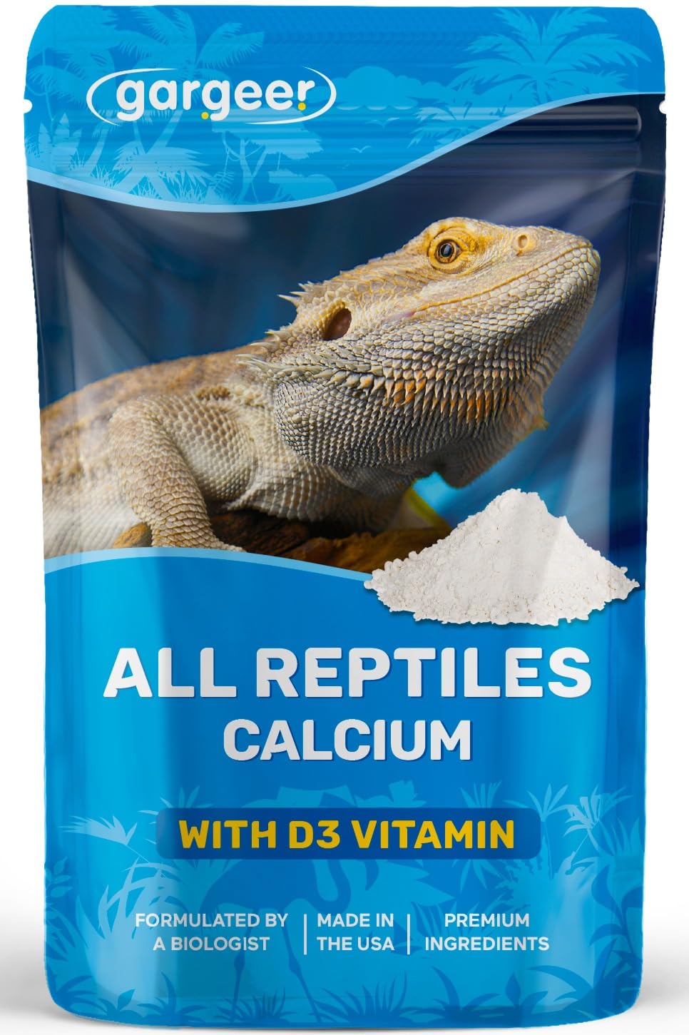 Gargeer emballage avant montrant le pot et l'étiquette, produit fiable pour reptiles