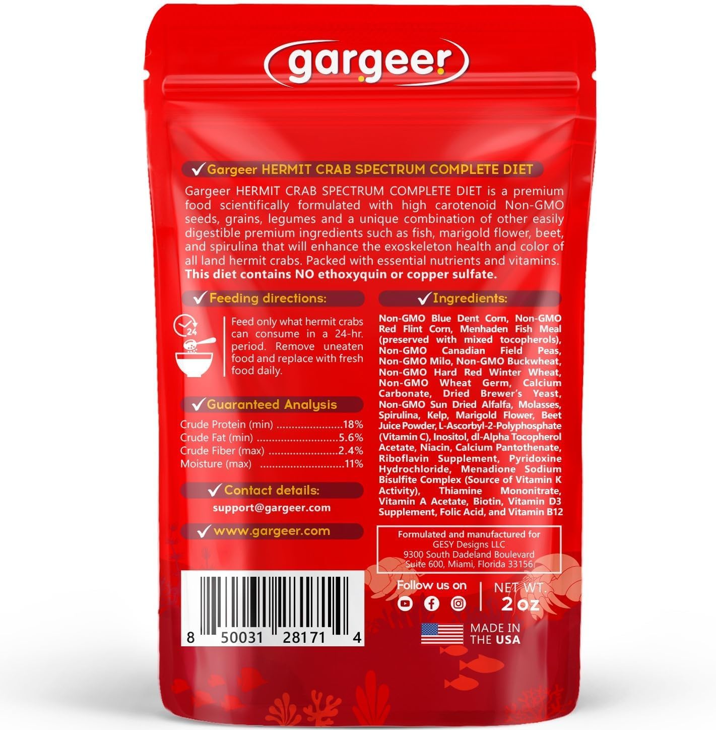 Gargeer gros plan des granules Spectrum avec texture facilitant digestion