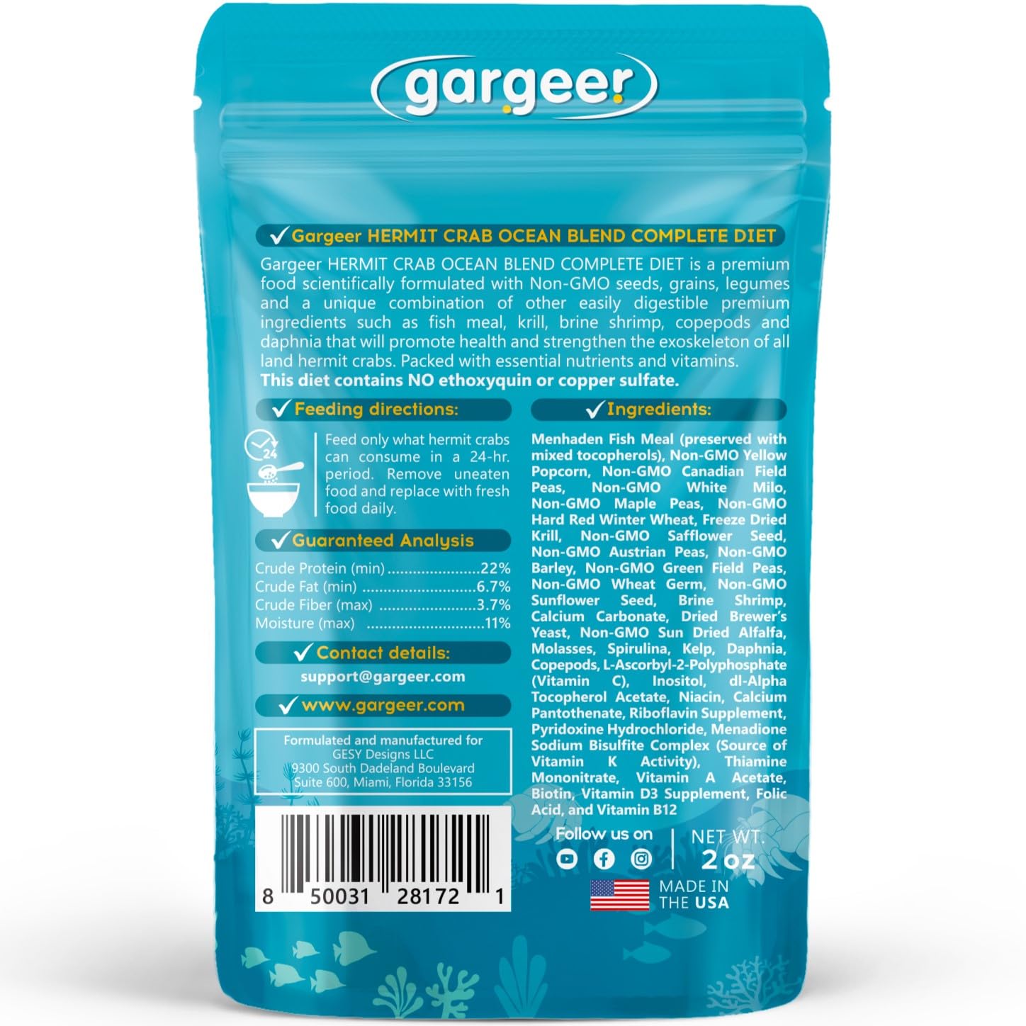 Gargeer gros plan granulés texte montrant texture facile digestion