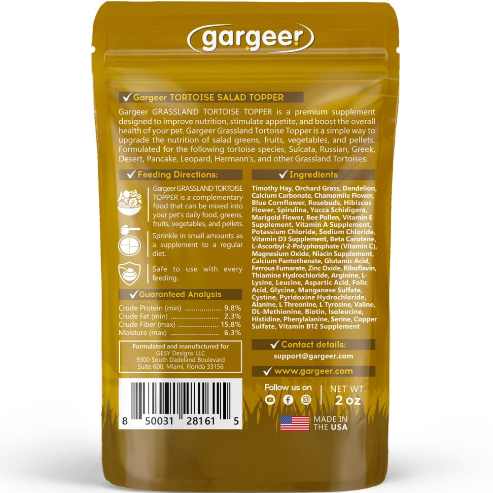Gargeer texture du topper ouvert illustrant la composition riche en fibres