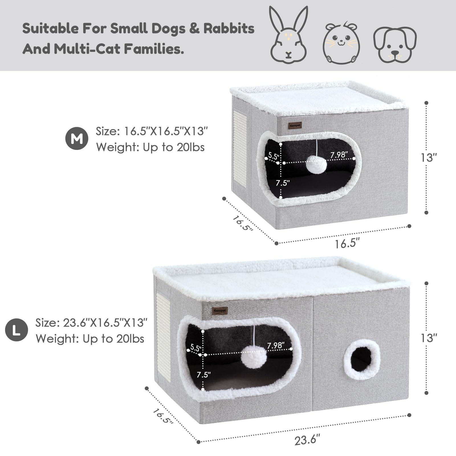 Garnpet coussin intérieur détachable illustrant confort et lavage facile