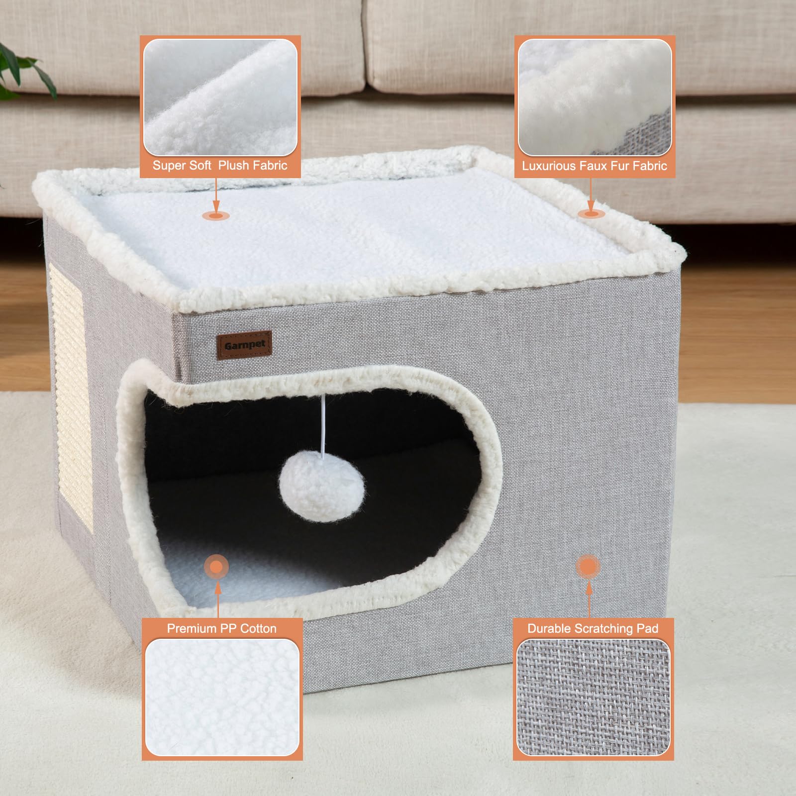 Garnpet maison pour chat dans salon intégrée déco et coin confort