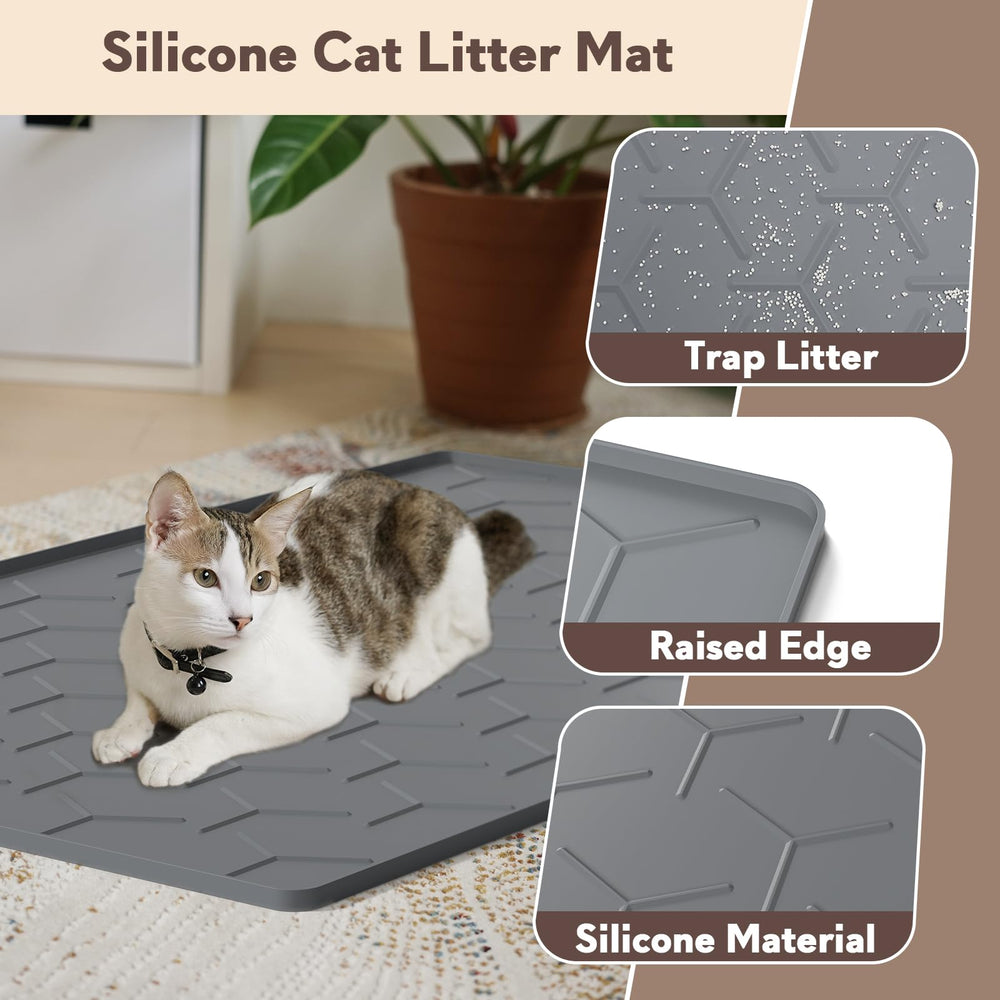 Garoopion gros plan texture silicone retenant la litière aisément