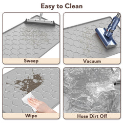 Garoopion tapis rincé à l'eau, nettoyage facile et rapide