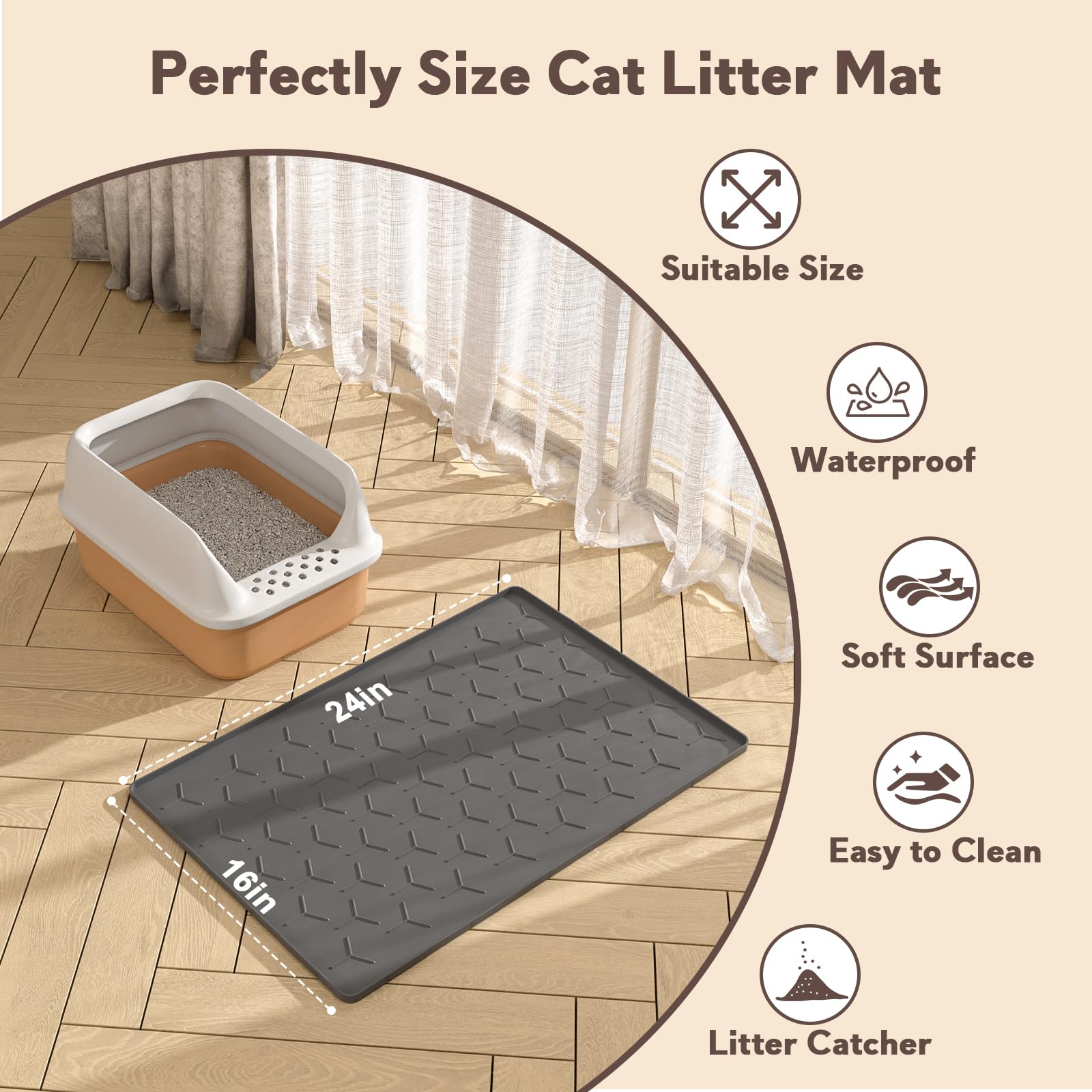 Garoopion tapis rincé à l'eau nettoyage rapide et sans effort