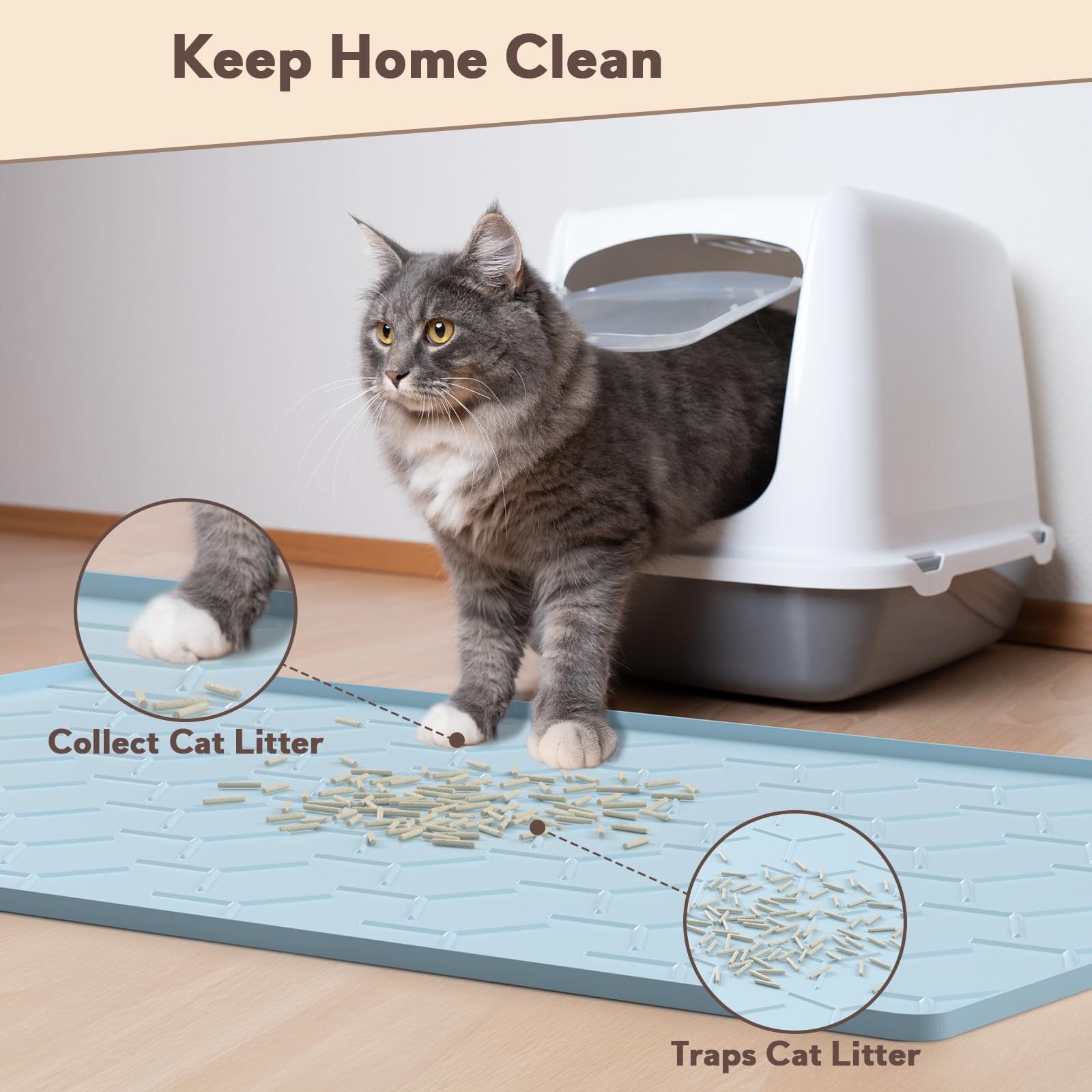 Garoopion gros plan texture silicone retenant efficacement les grains