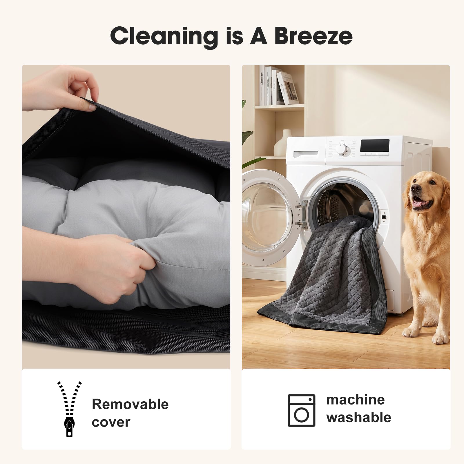 GASUR lit dans salon familier, espace cosy et durable pour grand chien
