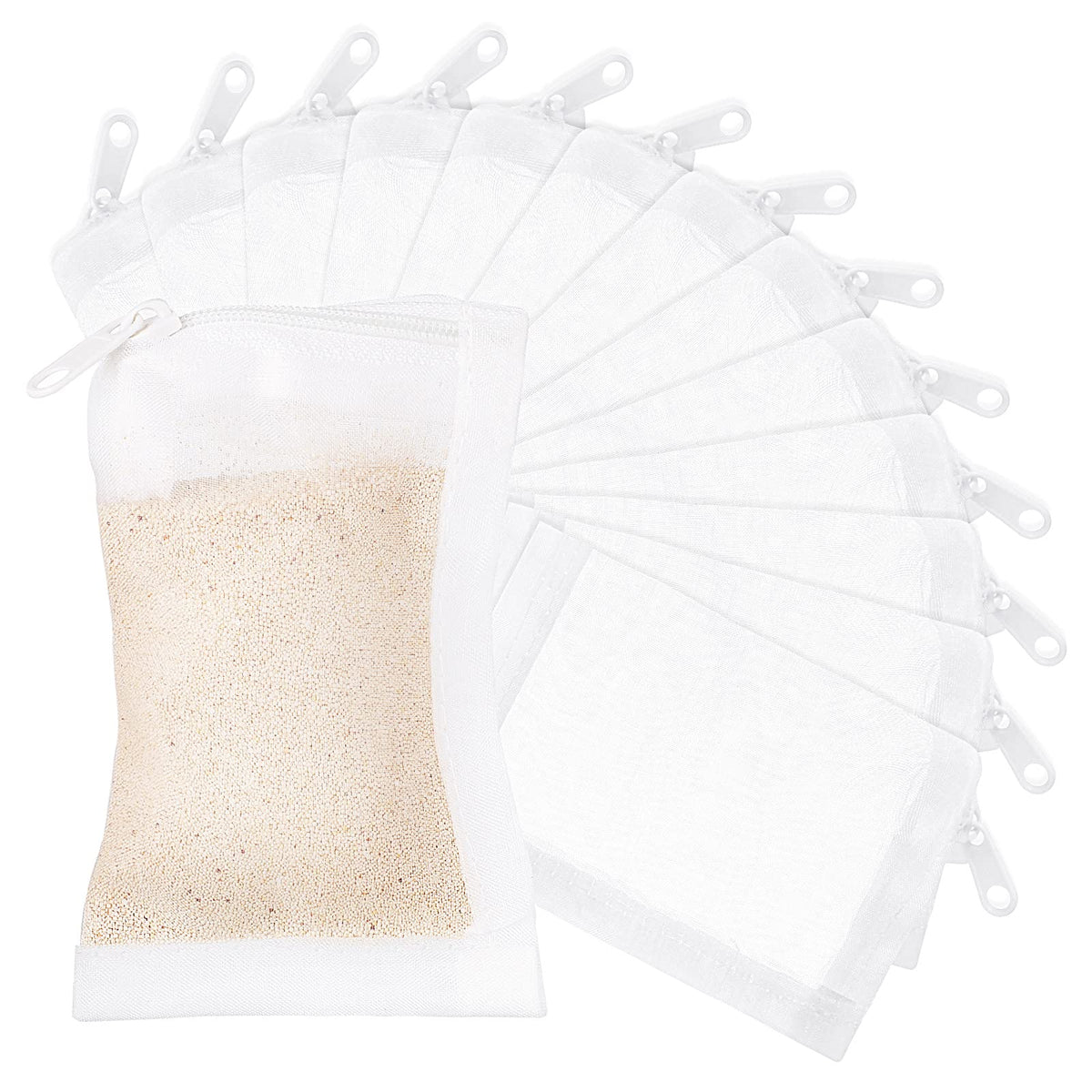Geiserailie pochette filtre avant emballée montrant la fermeture zippée et gain de propreté
