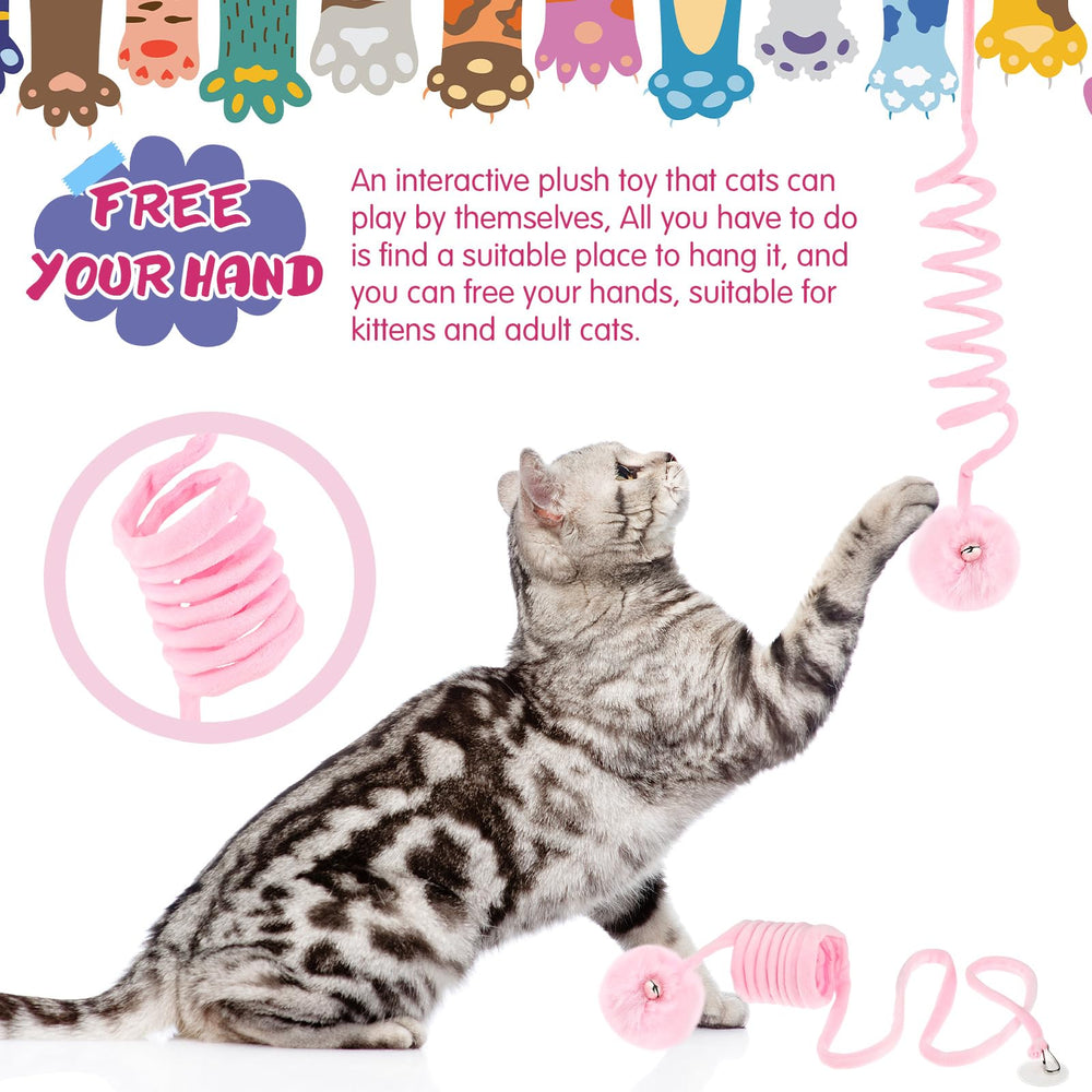 gemscream chat jouant avec jouet rose, encourage exercice