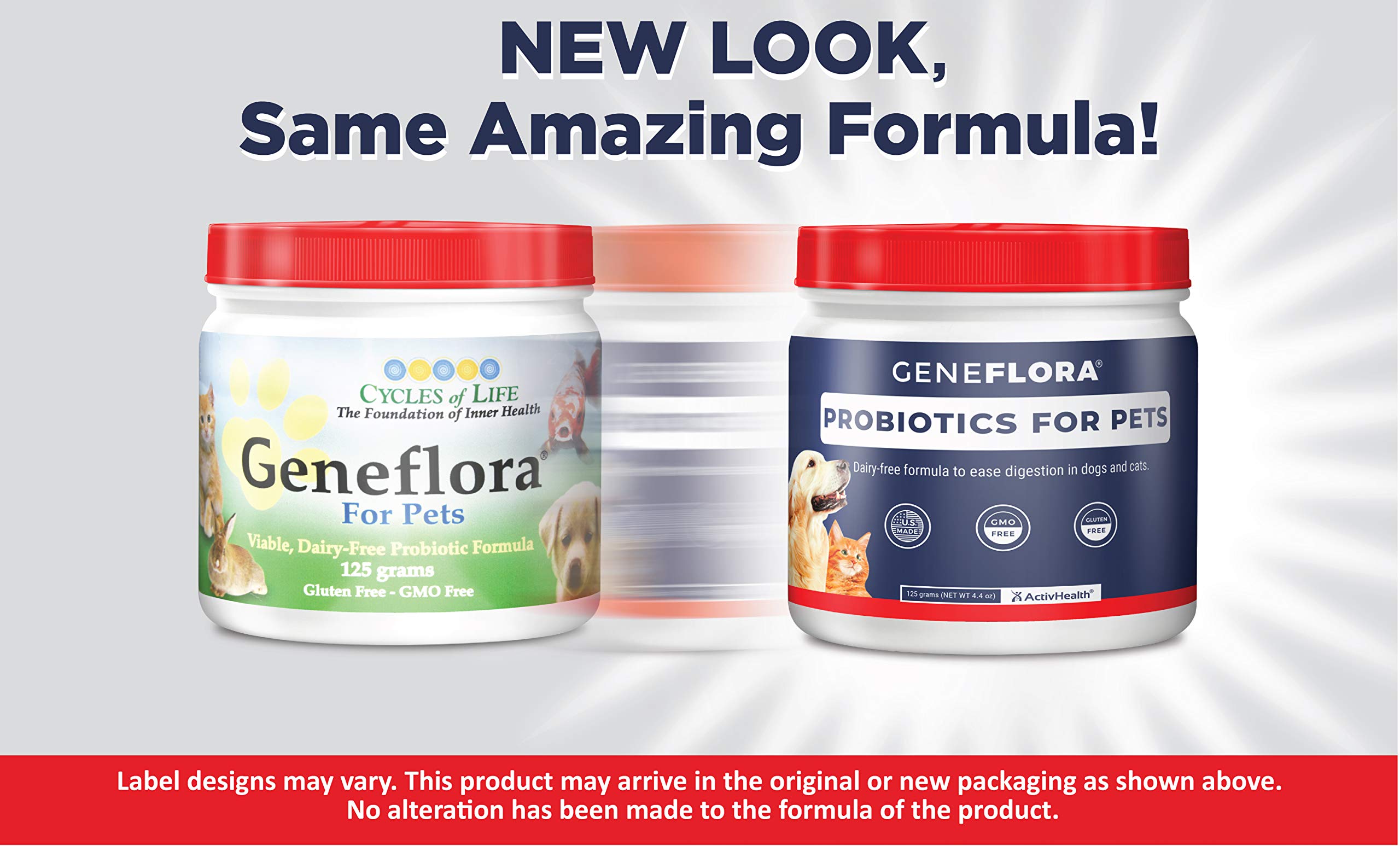 Geneflora gros plan étiquette indiquant probiotiques et enzymes utiles