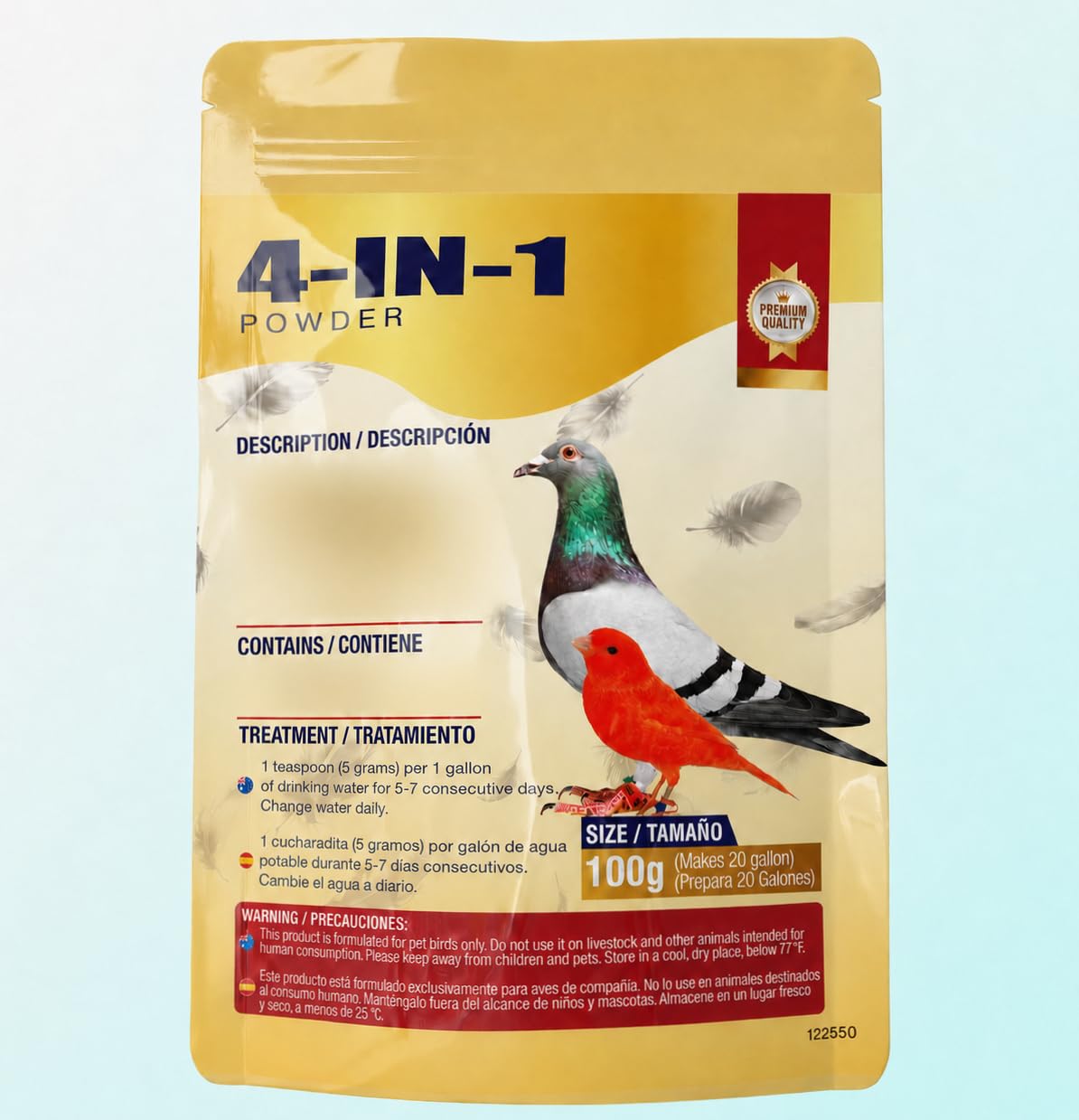 Generic sachet 4 en 1 poudre 100 g vue avant, emballage pratique pour stockage