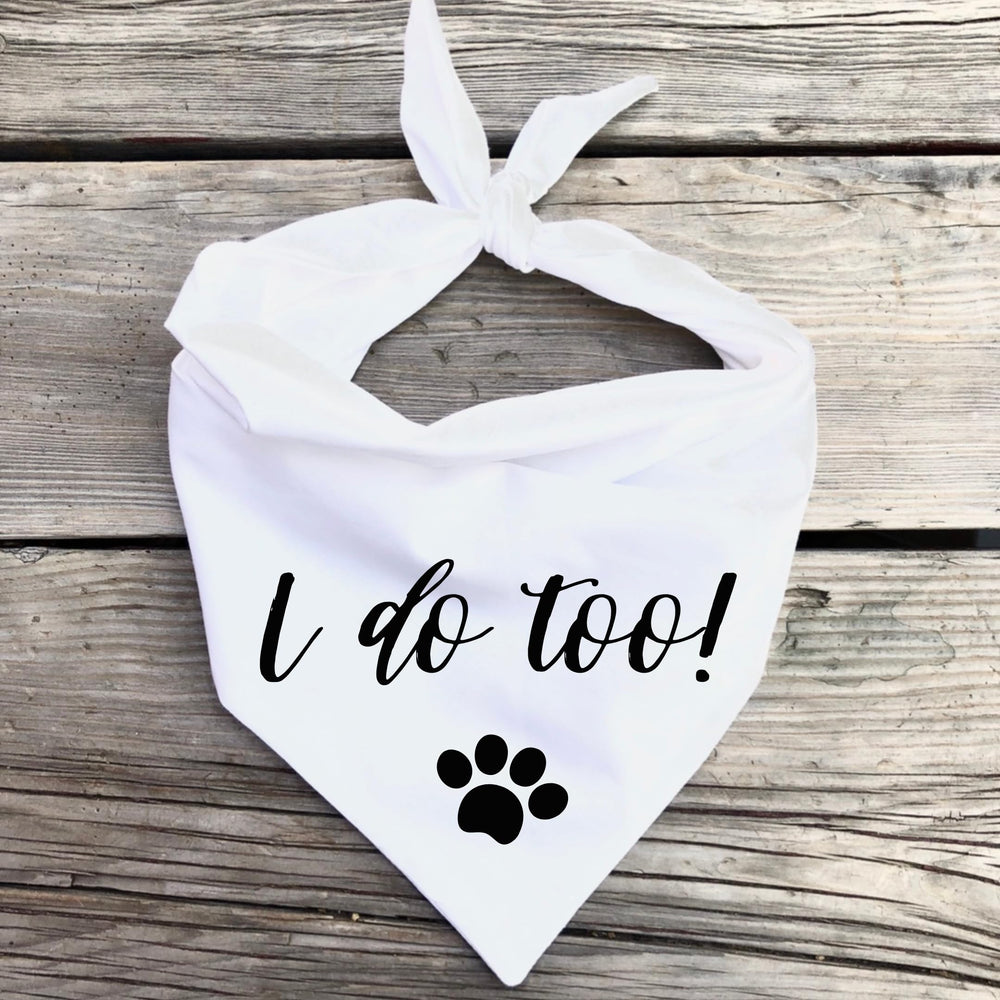 Generic imprimé I Do Too visible sur bandana blanc, parfait pour photos