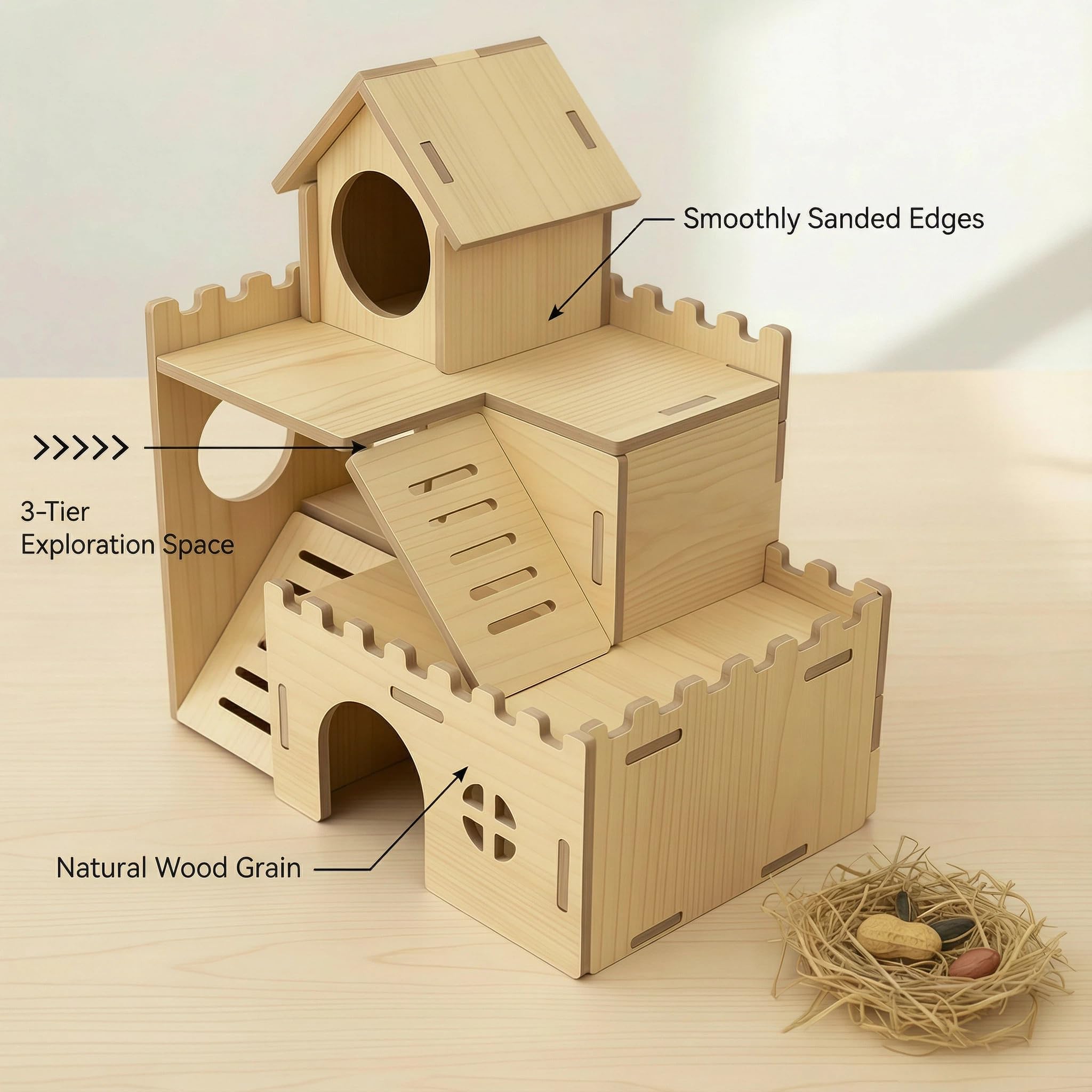 Generic maison hamster plate-formes et rampes non glissantes pour activité