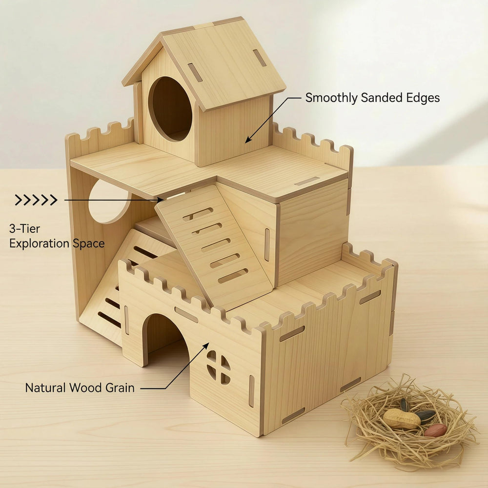 Generic maison hamster plate-formes et rampes non glissantes pour activité