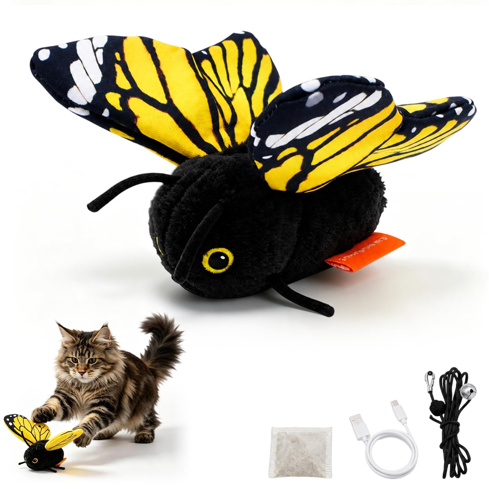 Generic jouet papillon face montrant design réaliste et couleurs vives pour attirer le chat