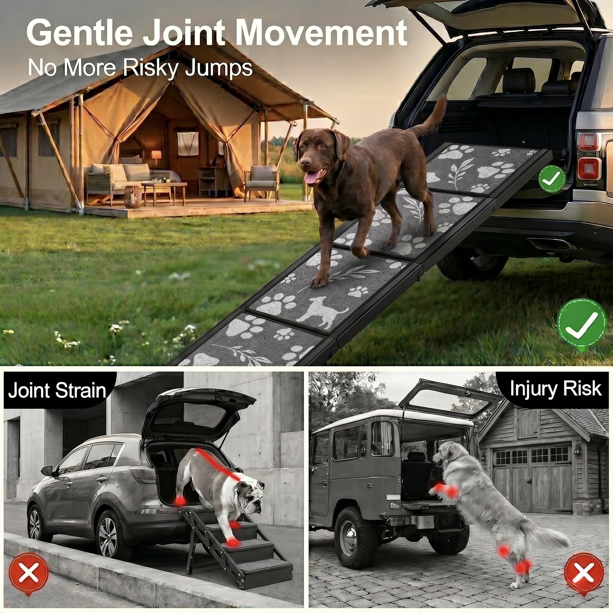Generic rampe chien en usage dans un SUV facilitant montée sécurisée