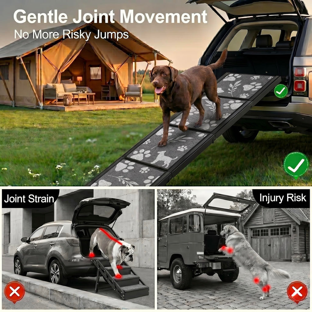 Generic rampe chien en usage dans un SUV facilitant montée sécurisée