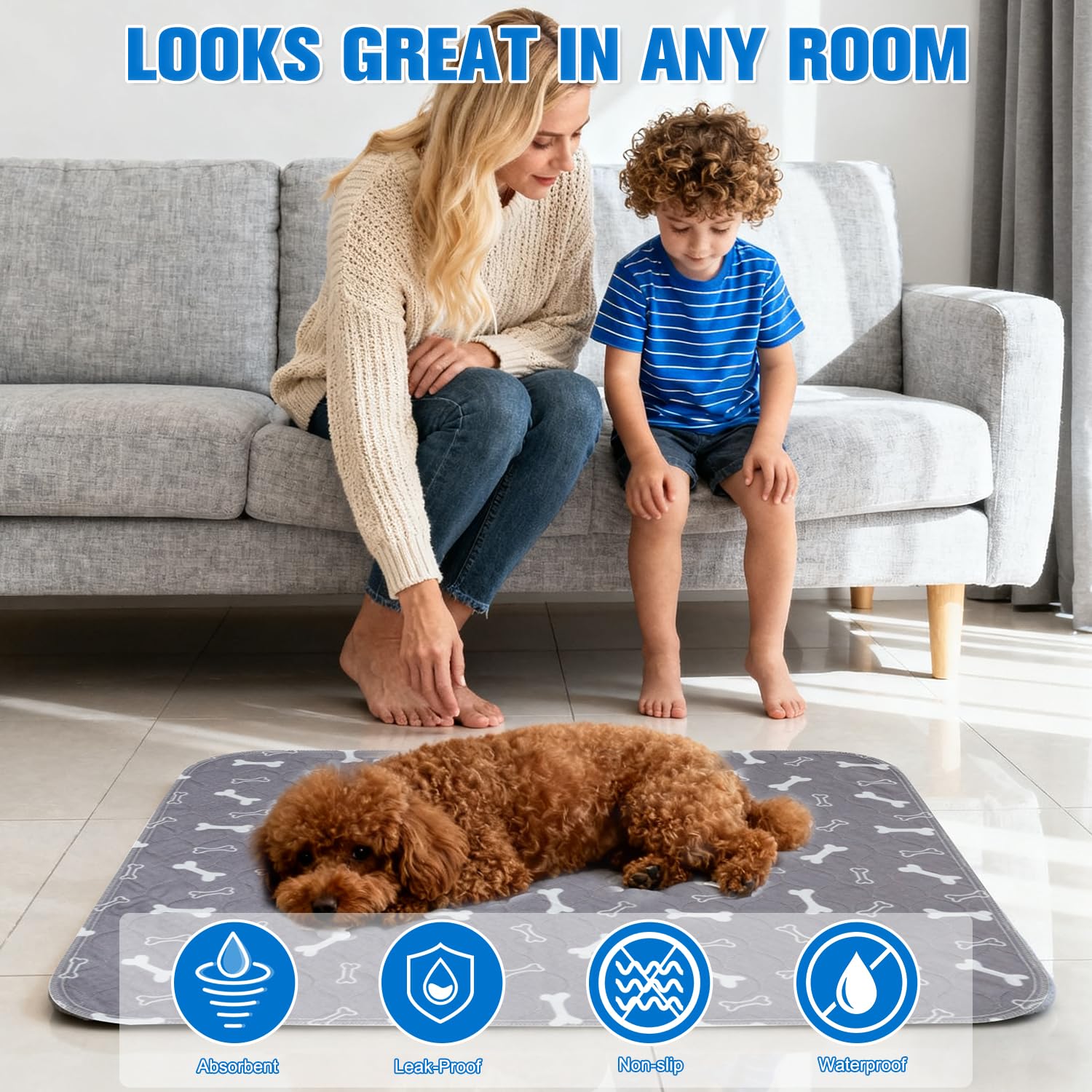 Generic tapis étiquette pheromones mettant en avant l'attractivité naturelle pour chiots