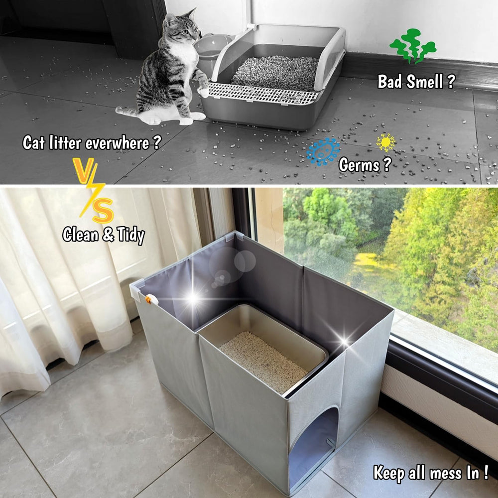 Gesomepurrz intérieur montrant hauts bords pour contenir la litière