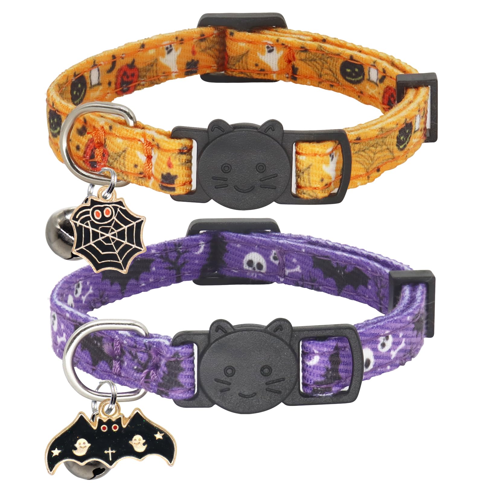 Giecooh collier Halloween violet face avant pour style festif et sécurité