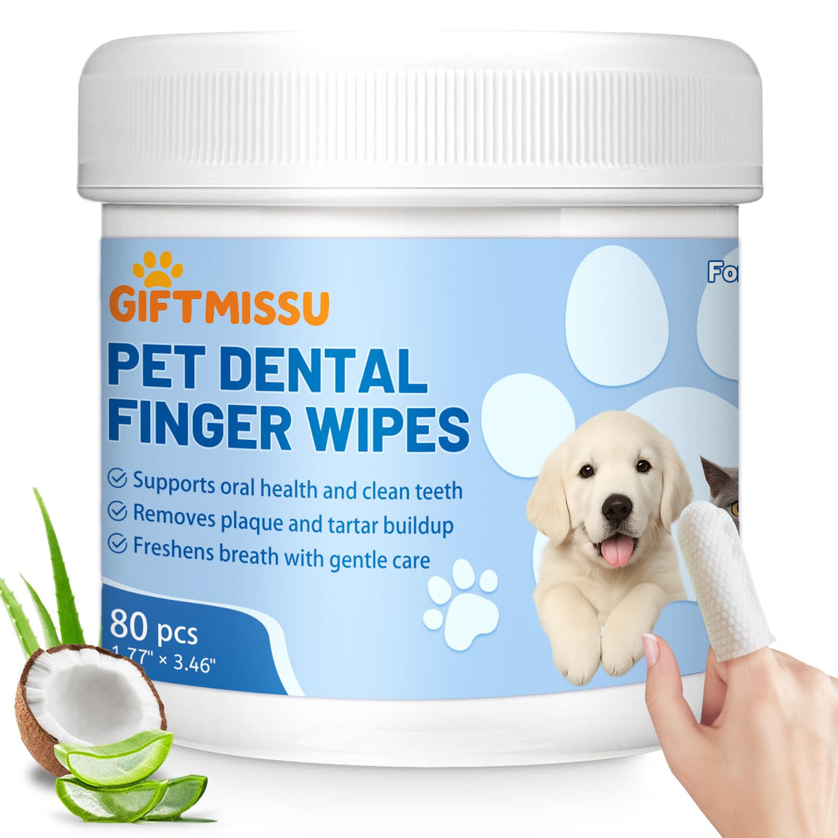 GIFTMISSU emballage avant montrant 80 lingettes, facilite choix rapide