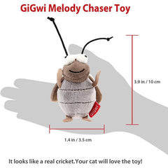 Gigwi cricket chat joue activement stimule instinct chasseur en intérieur