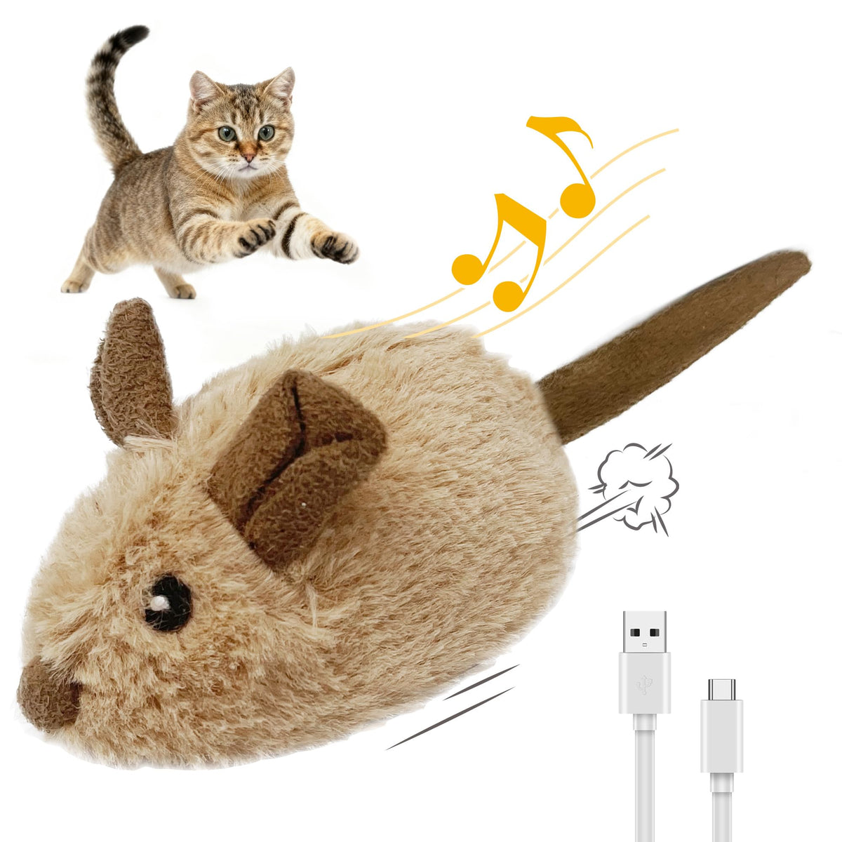 Gigwi vue avant du jouet souris montrant le design attractif et durable