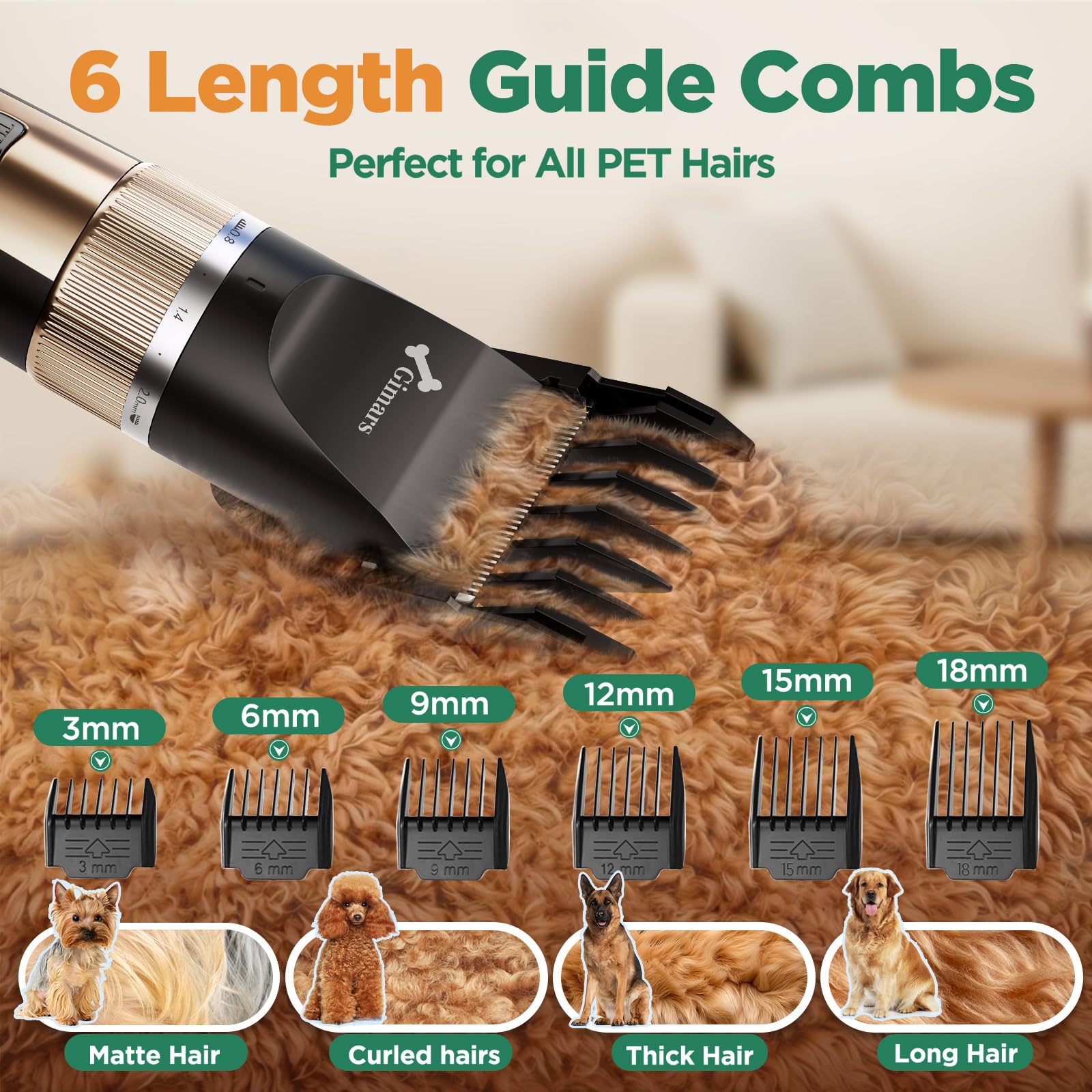 Gimars kit complet incluant peignes, ciseaux et brosse de nettoyage