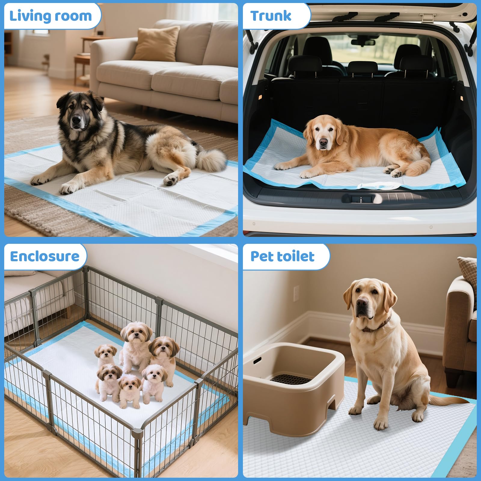 Gimars comparaison taille 31x55 avec chien illustrant couverture étendue